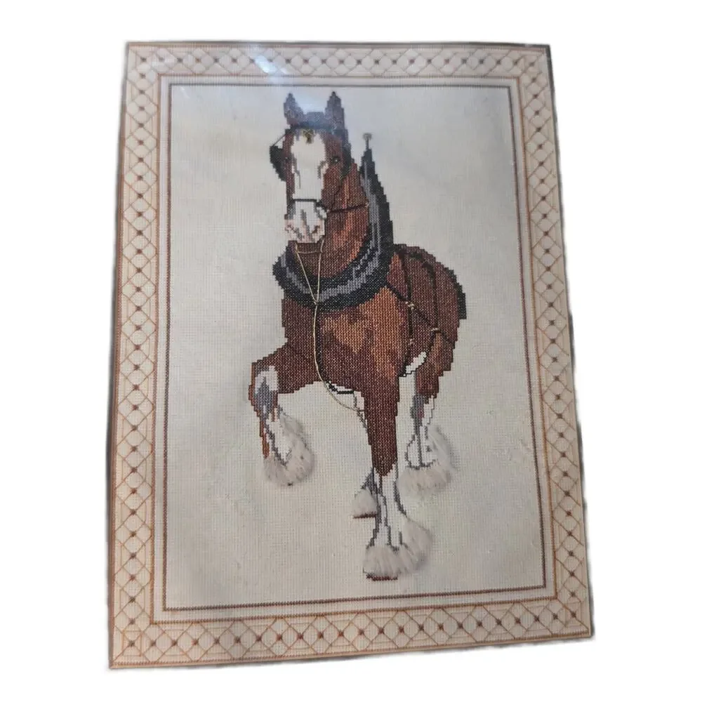 Vtg 1983 Something Special Clydesdale Horse Counted Cross Stitch Kit 50120 NIP